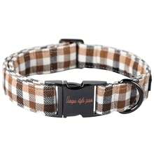 Unique Style Paws Dog Collar Metal Buckle Brown Plaid Collar Gift Durable Cute Collar For Small Medium Large Boys Girls Dogs - Brown Plaid - View 10