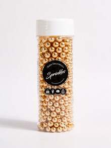 130g/4.59oz Brillantes chispas de azúcar de perla dorada para decorar pasteles DIY, mezcla de chispas para pasteles, dulces, magdalenas, macarons, helados y decoraciones de galletas para bodas, fiestas, San Valentín, Halloween y Navidad, suministros de alta calidad para hornear en casa