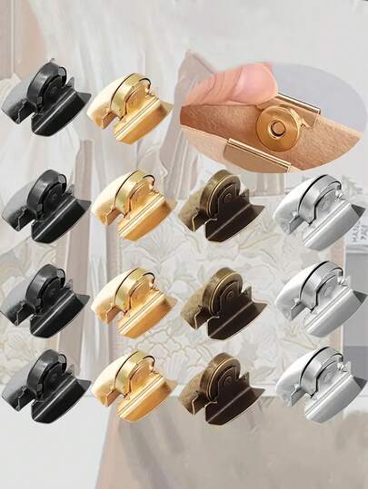 4pcs Canvas Wallet Magnetic Alloy Clasp, 20*7mm, 4 Colors Available, Seamless Magnetic Buckle, DIY Craft Accessories, Bag Snap Fasteners, Faux Leather Bag Snap Hidden Button, No Sewing Button, Vintage Bag Metal Rotating Lock, Suitable For Shoulder Bags And Clothing, DIY Handbag Accessories, Leather Craft Bag Wallet, Elegant Gold-Tone Bag Hardware, Handmade Bag Accessories, Christmas Gift, Christmas Decoration