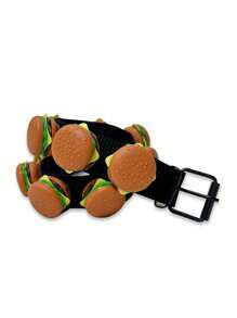 1pc Unisex Waist Chain Hamburger Shaped Waist Belt, Versatile Denim Punk Y2K Street Style, Suitable For Streetwear And Photography