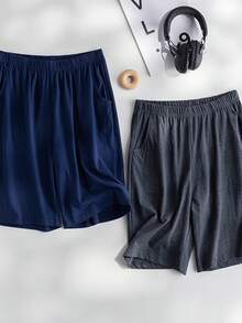3 Cặp Quần Short Nam Mùa Hè Mới Màu Trơn Đen/Xám/Xanh Mỏng Thường Ngày Thoải Mái - Nhiều màu - Xem 5