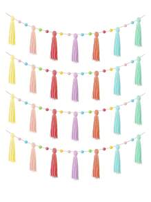 3pcs-Rainbow Tassel Garland, Colorful Boho Garland Rainbow Pom Pom Tassel, Colorful Tassel Banner Decor Wall Hanging Home Decor Bohemian Tassel Garland Classroom Colorful Tassel Garland Banner Decoration Wall For Wedding Birthday Shower Party Supplies Room Decor Decoration,Home Decor ,Room Decor,Wall Decor Gifts Graduation,