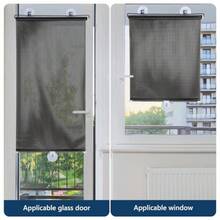 XNHHWSuction Cup Blinds Suction Cup Blackout Curtains Light Filtering Blinds Cordless Roller Shades Sun Blocking Curtains Balcony Suction Cup Sunshade Window Curtain Shade Roller0hhx - Black - View 5