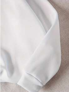 Unisex Plain Round Neck Sweatshirt Women Men Autumn/Winter Fashion Casual Coat Cold Weather Blouse - 白色 - 查看 3