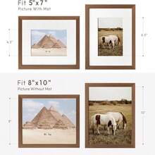 8x10 Picture Frame, Solid Oak Wood 8x10 Photo Frame With Mat To 5x7, 10x8 Picture Frames For Wall And Tabletop Display, Set Of 3 - 8x10 in - 3P - 查看 3