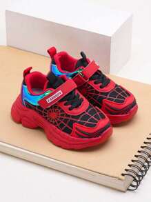 1 par de zapatos deportivos casuales y versátiles con suela blanda antideslizante y cierre de gancho y bucle para niños y niñas, adecuados para primavera y otoño