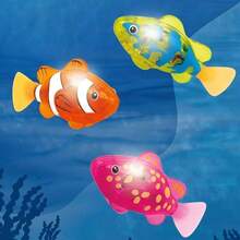 电子宠物玩具鱼，自动移动鱼玩具，防水 LED 闪光电子鱼，可加速和减速，逼真的鱼尾摇摆（鱼的颜色随机） - 彩色 - 查看 5