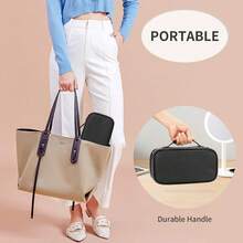 Local Delivery-OCHEAL Small Cosmetic Bag,Portable Cute Travel Makeup Bag For Women And Girls Makeup Brush Organizer Cosmetics Pouch Bags - 01-黑色 - 查看 6