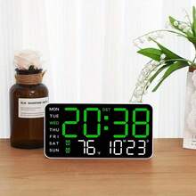 Large LED Display Screen Digital Wall Clock With Voice Control - USB Power Supply, Dual Alarms, Temperature And Date/Week, Adjustable Brightness, ℃/℉ Switch, Stylish Multi-Color Design, Suitable For Home And Office Use Home Decor Room Decor - Multicolor - View 9