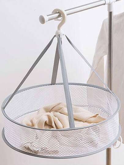 [Deformation-Proof Flat Drying Rack] 1pc Foldable Hanging Sweater Drying Net, Deformation-Proof Drying Basket, Bra Drying Rack Anti-Wind Drying, Suitable For Underwear, Towel, Socks And Toys Drying