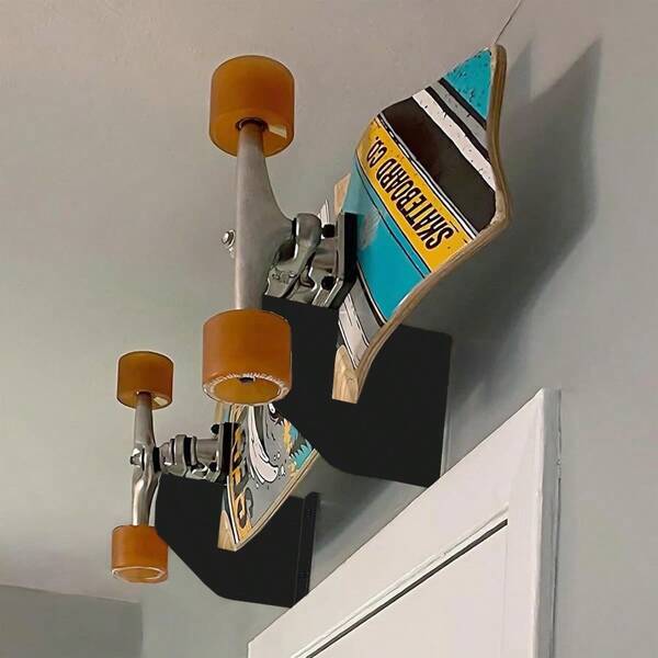 Skateboard Wall Mount Display Rack Skateboard Wall Rack Display Rack Hanging Rack Skateboard Wall Mount Wall Mounted Metal Hanger 1 Pair For Women Storage Organizer Travel Essentials Back To School Dormitory Storage