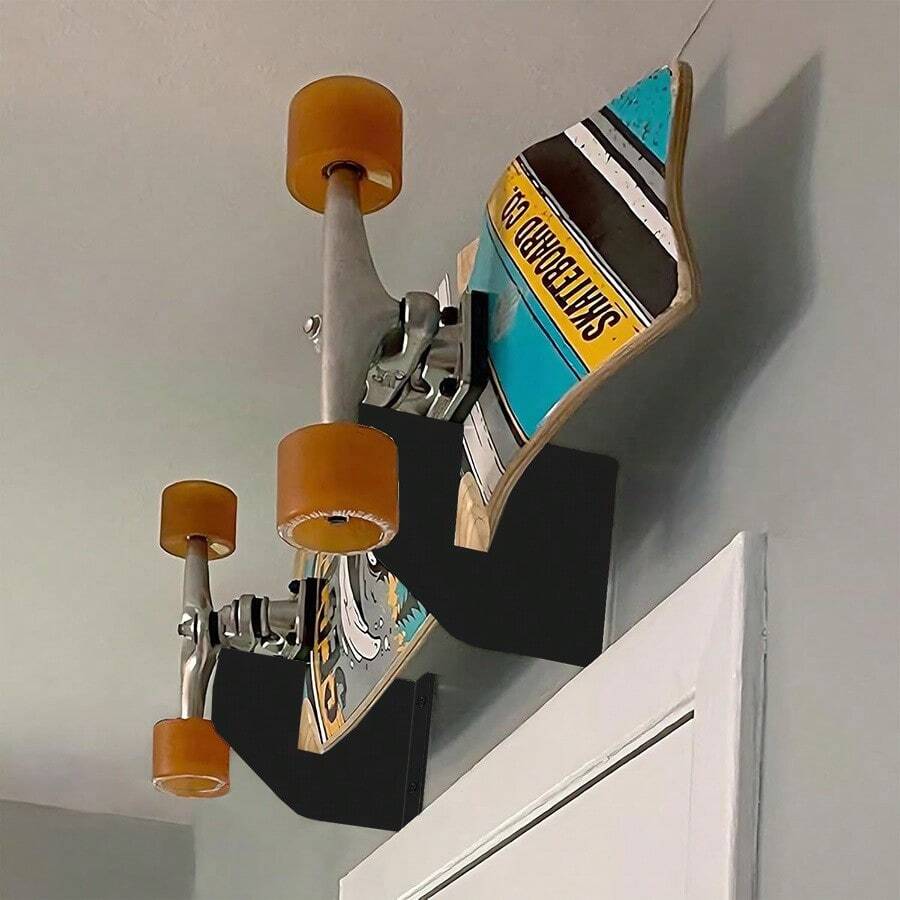 Skateboard Wall Mount Display Rack Skateboard Wall Rack Display Rack Hanging Rack Skateboard Wall Mount Wall Mounted Metal Hanger 1 Pair For Women Storage Organizer Travel Essentials Back To School Dormitory Storage