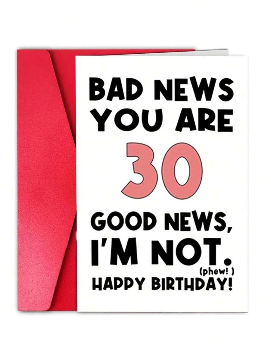 1Pc Funny 30th Birthday Card For Men Women, Happy 30th Birthday Card For Friend Brother Sister, 30 Years Old Birthday Greeting Card, You're 30 I'm Not, Envelope Included, School Supplies,Back To School