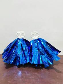 2pcs Cheerleading Pom Poms, Dance Pom Poms For Square Dance, School Sports Competitions, Rallying Exercises And Performances - Multicolor - View 17