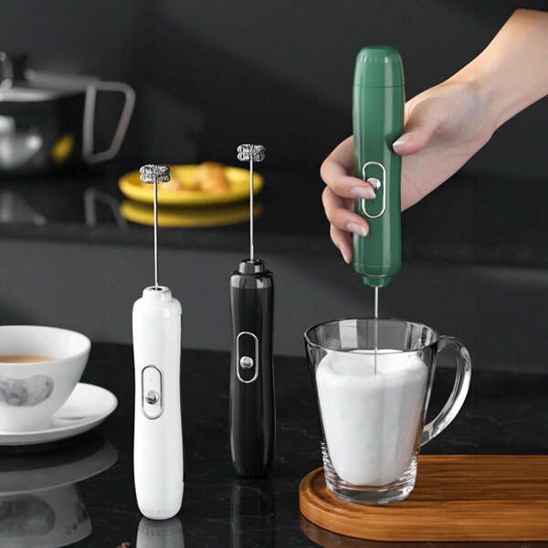 1 Peça Máquina de Espumar Leite, Máquina de Espumar Café, Máquina Elétrica Doméstica de Espumar Leite, Espumador de Leite Manual a Bateria, Embalagem Padrão Sem Baterias, Requer 2 Pilhas Tamanho 5 (Não Inclusas)