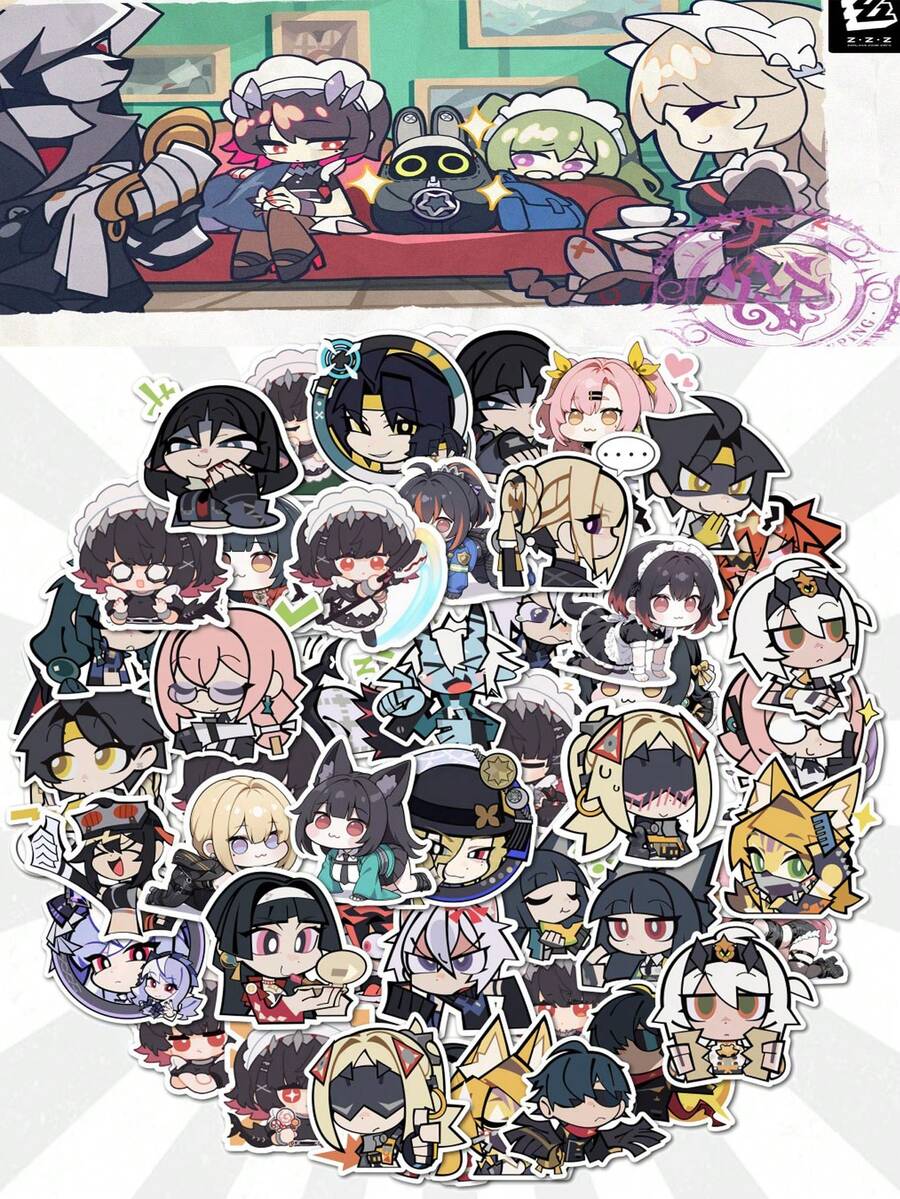 60pcs Zenless Zone Zero Game Graffiti Stickers For Car, Luggage, Phone Case, Tablet - Multicolor - View 1