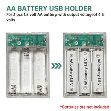 1pc 3 AA Battery Case USB Female Socket Transpant Battery Box Holder For 4.5V Suitable For Fairy Atmosphere Decorative LED String Light Curtain Lights And Other Device With Cover And On/Off Switch - White - View 7