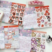 Sanrio 1 Book Of Sanrio Family Coil Hand Account Stickers, 10 Cute Material Antique Card Stickers, Very Suitable For School Gifts.Sanrio Cute Cartoon Notebook Stickers, DIY Decorative Stickers (Random Pattern Shipping)