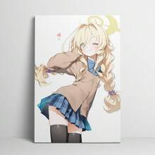 1 Pc Canvas Painting,Anime Girl, Long Blonde Hair, Pigtails, School Uniform, Blue Skirt, Wall Art, Different Sizes ,Wood Framed Painting (1) Thickness 2.5 Cm/ 1 Inch-Home Decoration For All Occasions,Ideal New Year, Valentine's Day,Thanksgiving,Easter,Christmas Gift,Room Decoration Aesthetic,Wall Decoration Art,Perfect Gift,Autumn And Winter Wall Decoration,Living Room Decoration, Bedroom Decoration, Kitchen Decoration, Entry Decoration, Bathroom Decoration, Direct Wall Painting, High Quality Wall Painting Poster,Modern Home Decoration Stretched And Framed Ready To Hang - Black - View 4