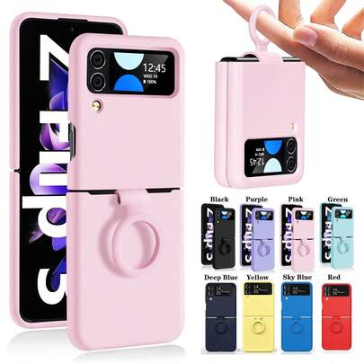 Hadaasi 1pc Multi-Color Liquid Silicone Skin-Friendly Velvet Protective Jelly Soft Folding Kickstand Flip Cover Acrylic Hard Shell + TPU Soft Gel Rubber Washable Slim Premium Quality Phone Case Compatible With Samsung Galaxy Z Flip7/Z Flip 6/Z Flip5/Z Flip4/Z Flip 3