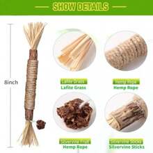 6pcs Catnip Sticks, Cat Teaser Wands, For Cat Chewing, Cat Toy, Cat Dental Care Toy, Catnip Chewing Sticks, Must-Have For Pet Owners