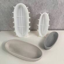 1pc Boat-Shaped Silicone Mold – Oval Resin & Cement Tray For Candle Making, Jewelry Storage, Succulent Planter, Candy Dish & Home Decor Display
