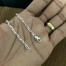 Men's Cartie Bracelet 3mm 925 Silver Plated - 銀色 - 查看 6