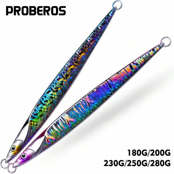 PROBEROS 5 Stücke Jigging Weitwurf Eisenblech Köder, Nanyou Hochsee Angelköder Eisenblech Fisch, Boot Angeln biobasierter künstlicher Köder 180g-280g