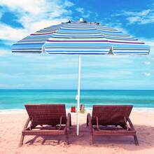 Lifezeal 7.2 FT Portable Beach Umbrella Tilt Sand Anchor Cup Holder With Carry Bag Green - Royal Blue - View 6