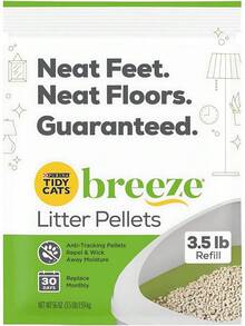 Breeze pellets de arena para gatos - 3.5 lbs, 2 paquetes, absorbente y libre de polvo, ideales para controlar olores y mantener limpio el arenero - 0,5 libras (paquete de 3) - Ver 2