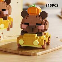 1个可爱的成年水豚积木，14岁以上适用，400多块积木，生日礼物，DIY动物系列积木，桌面摆件，减压，舒缓压力，家居收藏装饰，拼装玩偶，办公桌摆件，节日礼物，父亲节礼物，结婚礼物，婚礼装饰，毕业礼物 - 彩色 - 查看 13