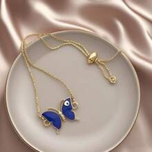 10pcs Alloy Zirconia Dainty Butterfly Blue Eye Bracelet Jewelry Pendant Charms For DIY Necklace Bracelet Jewelry Making Accessories