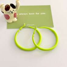 1 Pair Fashionable Simple & Versatile C-Shape Hoop Earrings