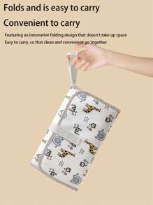 1 pezzo Fasciatoio portatile per bambini, tappetino impermeabile multifunzionale per il cambio pannolini, pieghevole per il passeggino, pratica borsa fasciatoio