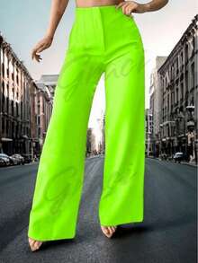 Pantalón acampanado con pinzas - Verde Lima - Ver 2