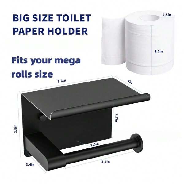 1 peça de suporte de papel higiênico de aço inoxidável, suporte para rolo de papel higiênico, caixa de guardanapos de hotel, montagem na parede sem furos, para banheiro de volta às aulas