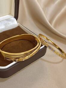 18K镀金不锈钢多宝石水晶手链套装，女士奢华彩色立方氧化锆和钻石切割手镯，可叠戴的现代珠宝，母亲节礼物，波西米亚风夏季海滩派对必备，日常派对旅行配饰，锐舞/晚宴珠宝，黄金珠宝，返校礼物 - 彩色 - 查看 9