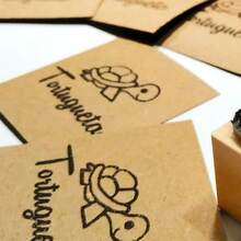 Sellos comerciales personalizados con logotipos personalizados, sellos de diseño único y grande, adecuados para pequeñas empresas y artículos de oficina, tinta negra, material de ABS, de vuelta a la escuela, útiles escolares - 80*105 mm - Ver 5