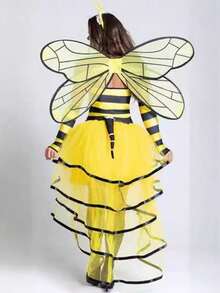 1 Set Halloween Bee & Ladybug Cosplay Costume, Wings For Halloween, Carnival Festival - Yellow - View 4