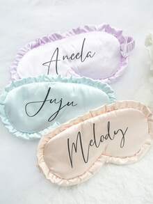 2 buah Masker Tidur Tepi Bergelombang dengan Nama Kustom dan Tas Penyimpanan, Masker Mata Tidur Lembut Satin dengan Kombinasi Huruf yang Dipersonalisasi, Suvenir Pesta Pernikahan, Set Masker Tidur Tepi Bergelombang Mirip Satin Mengkilap, Hadiah Terbaik untuk Pengiring Pengantin, Hadiah Pesta Pernikahan untuk Wanita - MultiWarna - View 3