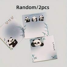 4 piezas de notas adhesivas con diseño de panda adorable - Notas adhesivas prácticas para el escritorio y la oficina, blocs de notas de oficina muy atractivos, útiles escolares, de vuelta a la escuela - Multicolor - Ver 9