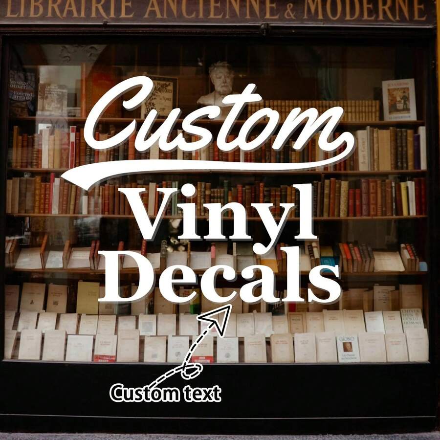 Pegatinas de vinilo personalizadas / Pegatinas de letras de vinilo para tiendas y comercios / Pegatinas de señalización comercial personalizables / Para ventanas, puertas, coches, camiones, señales, actividades artísticas infantiles, pegatinas de pared - Multicolor - Ver 1