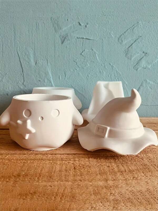 Moldes de silicona y resina para fundir, caja de almacenamiento 3D con diseño de sombrero de bruja, molde DIY de resina epoxi para velas y tarros para decoración de Halloween, suministros para manualidades de formas irregulares