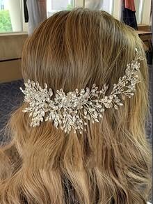 1pc Women's Elegant Crystal Headband, Handmade Luxury Party/Wedding Hair Accessory, Bridal Crown, Princess Birthday Gift - Multicolor - View 1