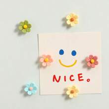 Imán de nevera decorativo de flores de resina de tres dimensiones con seis pétalos, creativo para el hogar de la cocina, pizarra fuerte para fotos y mensajes