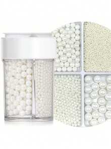 Rắc, Rắc để trang trí bánh 4 kích cỡ, 100g Rắc màu trắng ngọc trai để nướng bánh Cupcake kem sô cô la bánh quy trang trí lễ kỷ niệm tiệc cưới - Nhiều màu - Xem 10