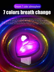 迷你心形USB情绪灯多色车内氛围灯家庭派对房间气氛灯 - 均碼 - 查看 12