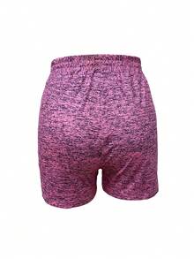 欧美风女士时尚松紧腰宽松运动沙滩短裤 - 粉紅 - 查看 2