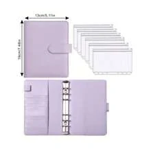 A Macaron Loose Leaf Notebook With Zipper Storage, Notebook, Savings Bill Storage Bag, Equipped With 6 Cash Envelopes, Used For Students To Store Stationery Such As Pens, Rulers, Home Storage Cards, Documents, Office Storage Receipts, School Supplies,Back To School