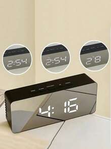 1 Stück moderner, minimalistischer Wecker, Tischplatte intelligentes multifunktionales Display, LED-kreative leuchtende digitale Tischwachwecker, Temperatur, Datum, Schlafmodus 12/24H, Helligkeitsdimmer, Raumdekoration, Schlafzimmerdekoration, Studentenwohnheim Dekoration, Schulanfang, Schuldekoration, Schulüberraschung